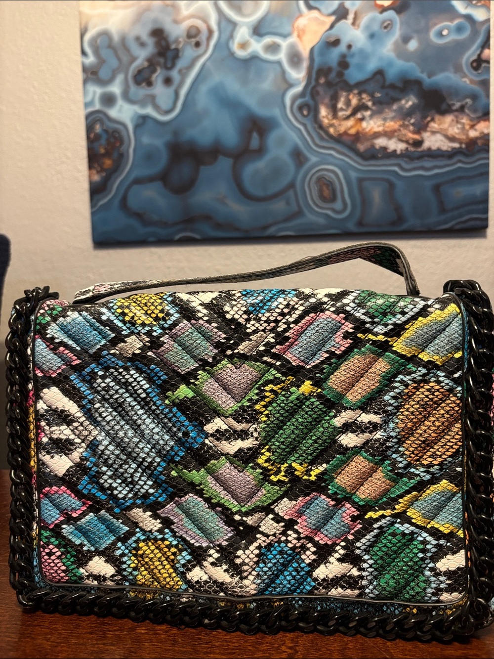 Aldo Multicolor Snake-Print Crossbody Bag - Picture 1 of 5